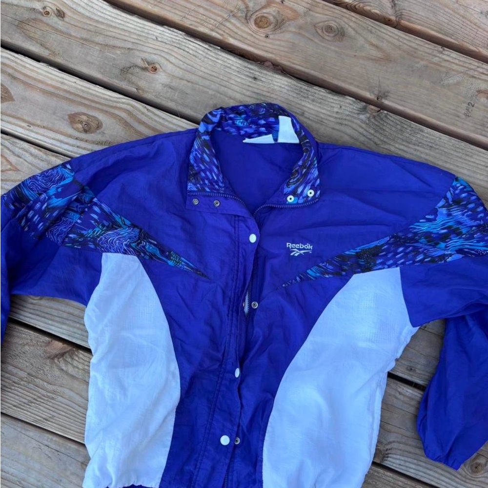 Reebok Vibrant Blue Patterned Jacket - image 1